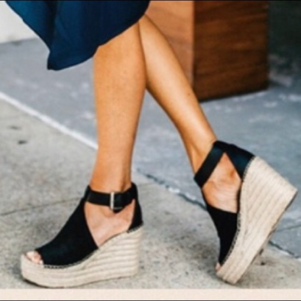 Marc Fisher Annie Perforated Espadrille Wedge